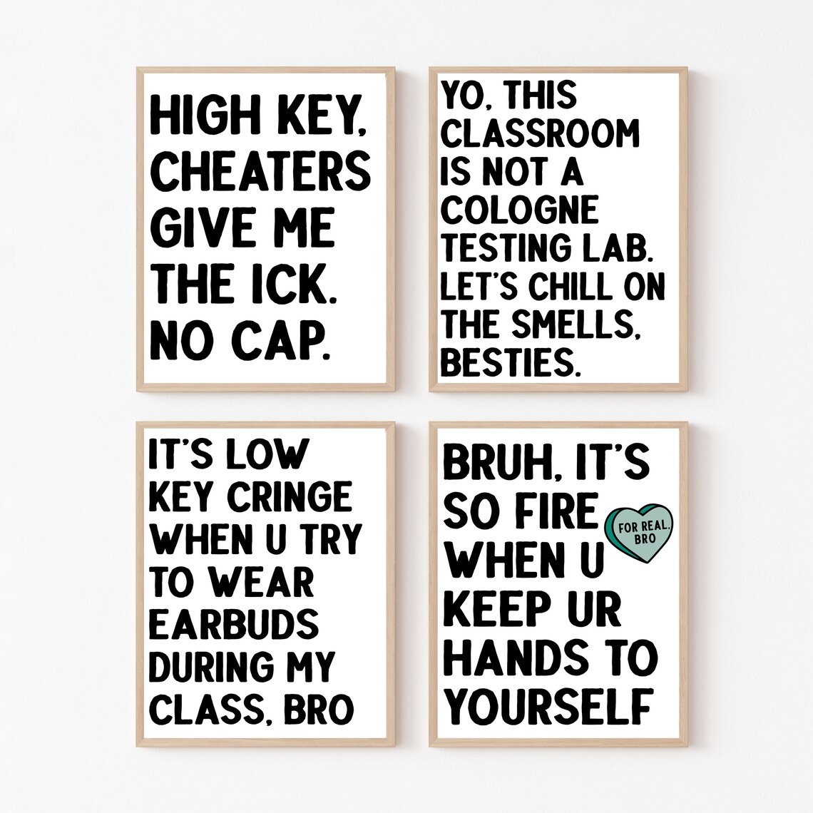 Gen Z Slang Classroom Signs Set, Teacher Decor