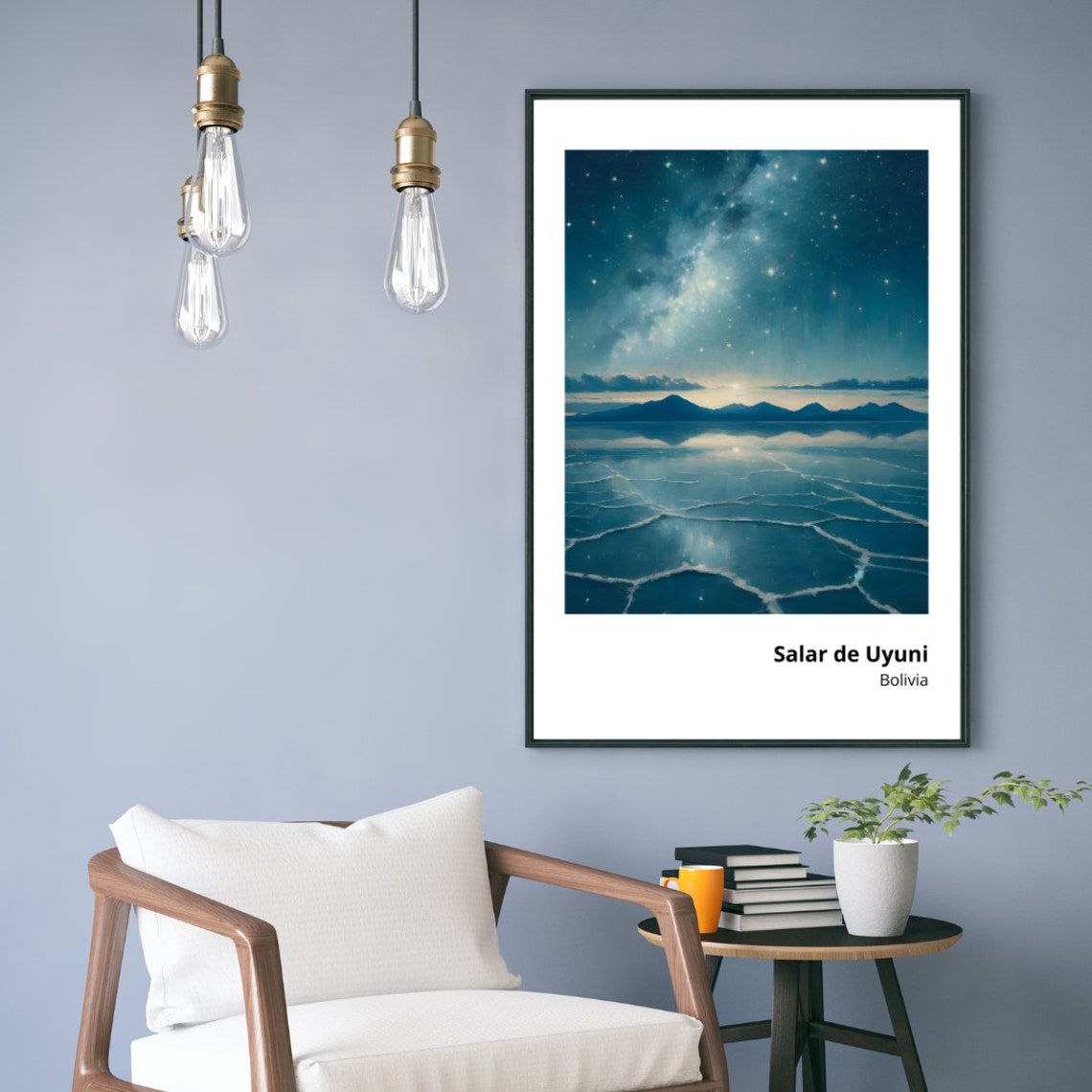 Salar de Uyuni Bolivia Mirror Salt Flats Starry Night Sky Poster