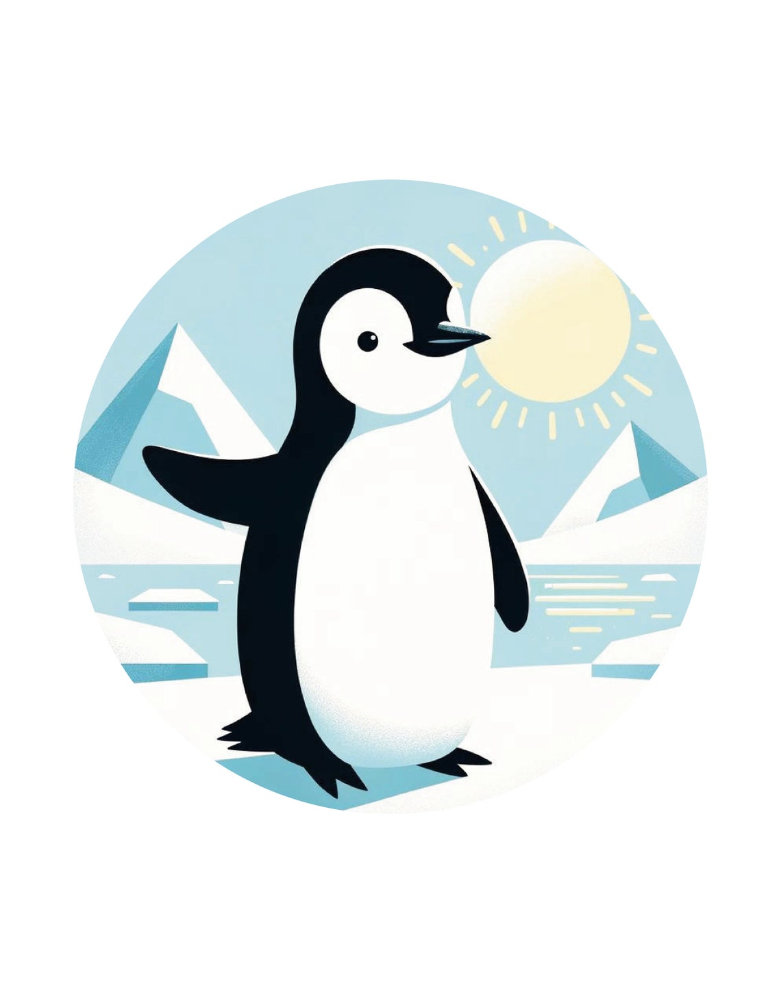 Cute Penguin Arctic Sun Nursery Illustration Bright Cheerful Poster - Image 3