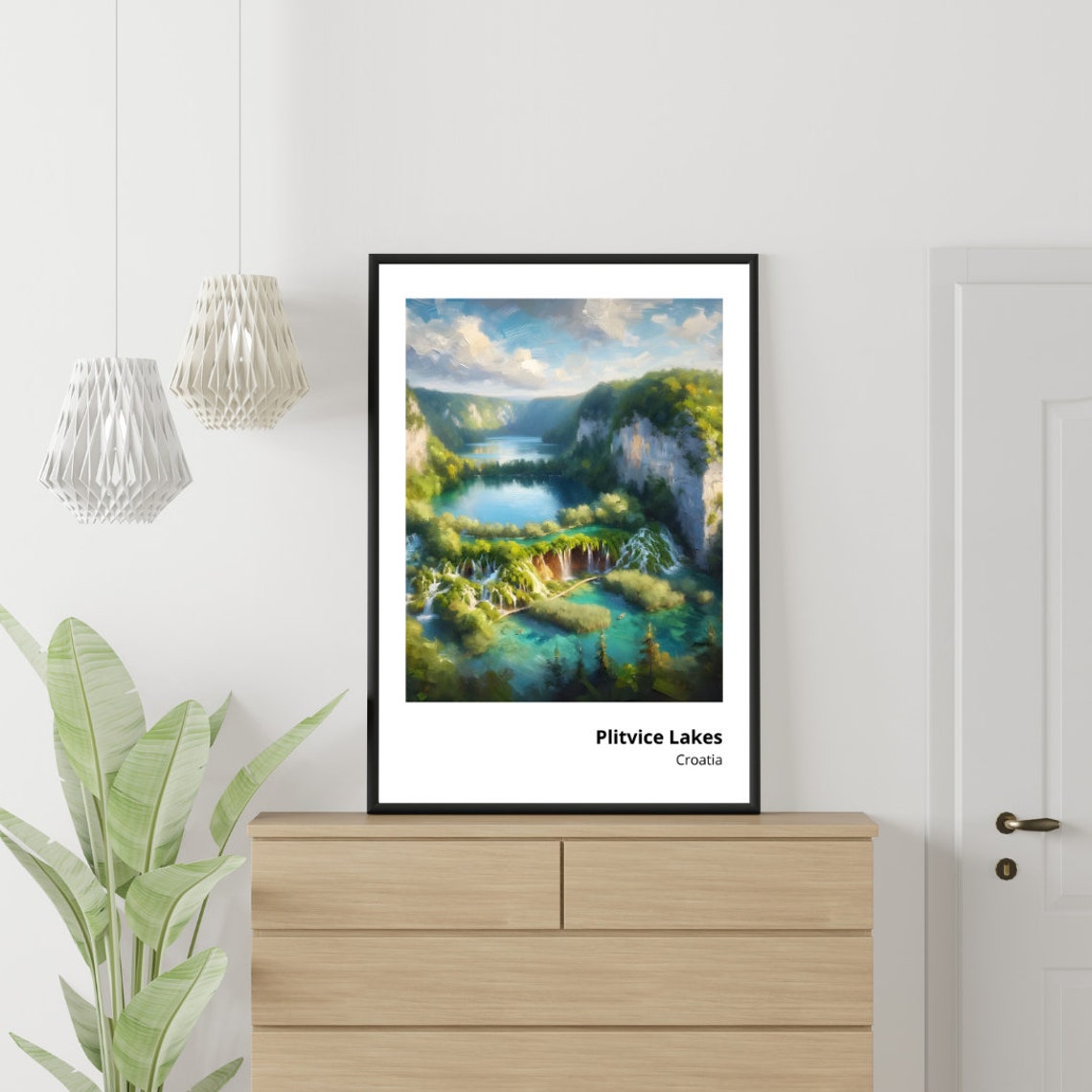 Plitvice Lakes Croatia Turquoise Waterfalls Lush Canyon Travel Poster - Image 3