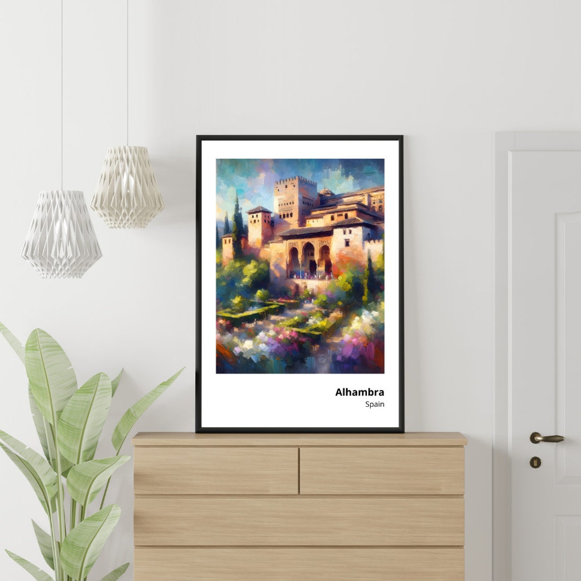 Alhambra Spain Palace Gardens Moorish Architecture View Poster - Image 5