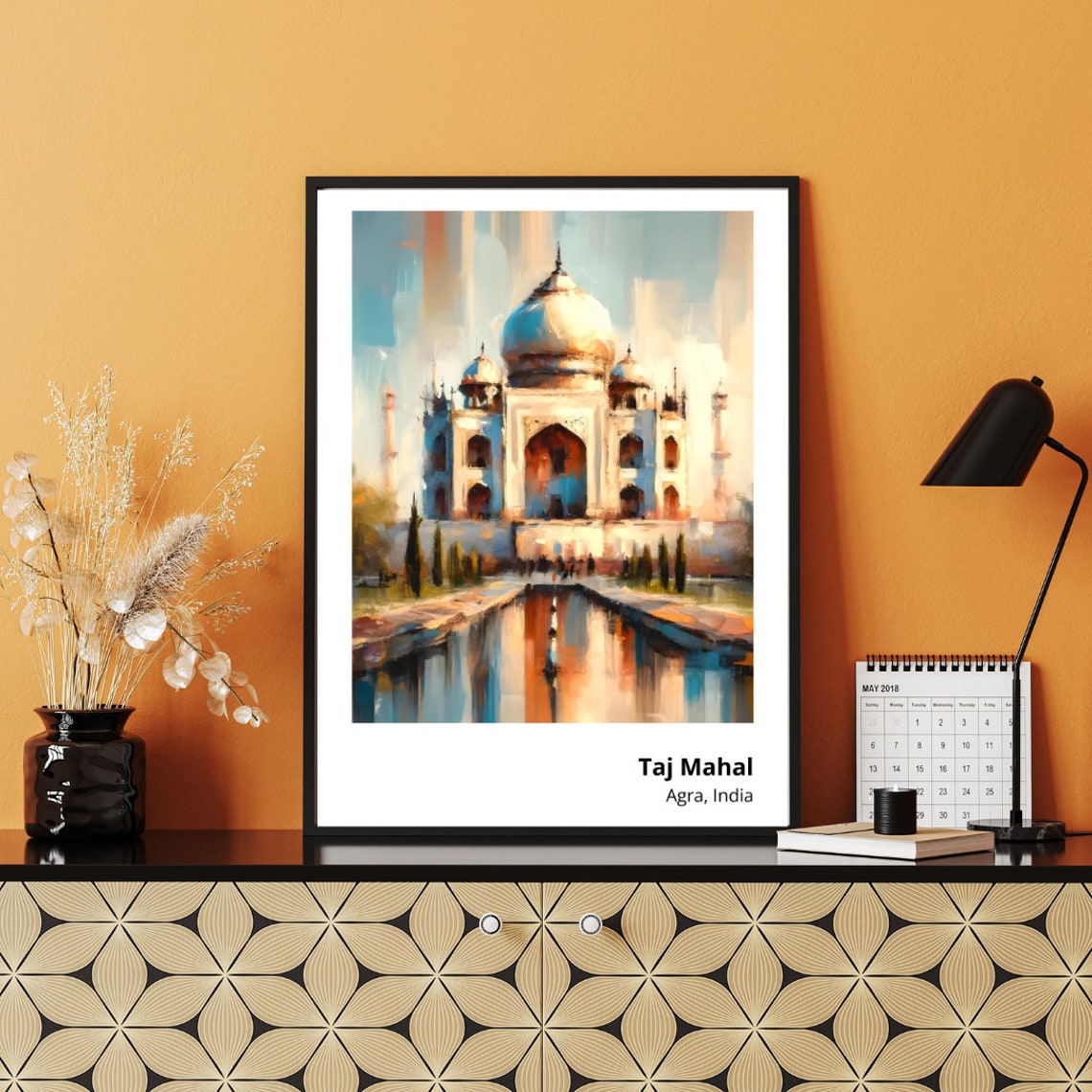 Taj Mahal Agra India Marble Mausoleum Reflection Serene Morning Poster - Image 5