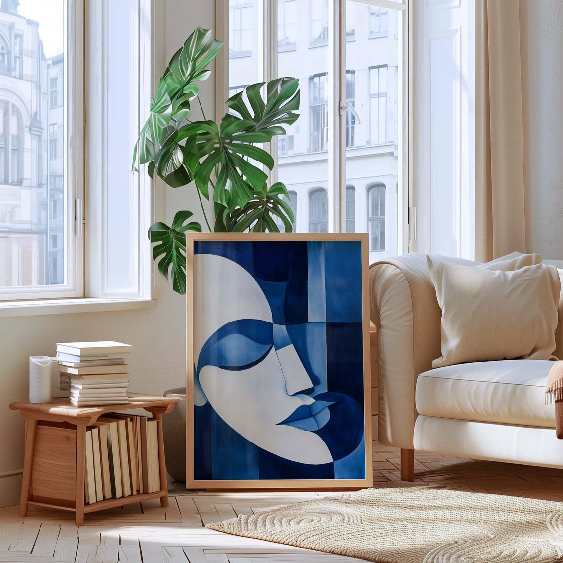 Pablo Picasso Blue Abstract Face Poster Cubist Wall Art Minimalist Modern Portrait Geometric Home Decor - Image 4