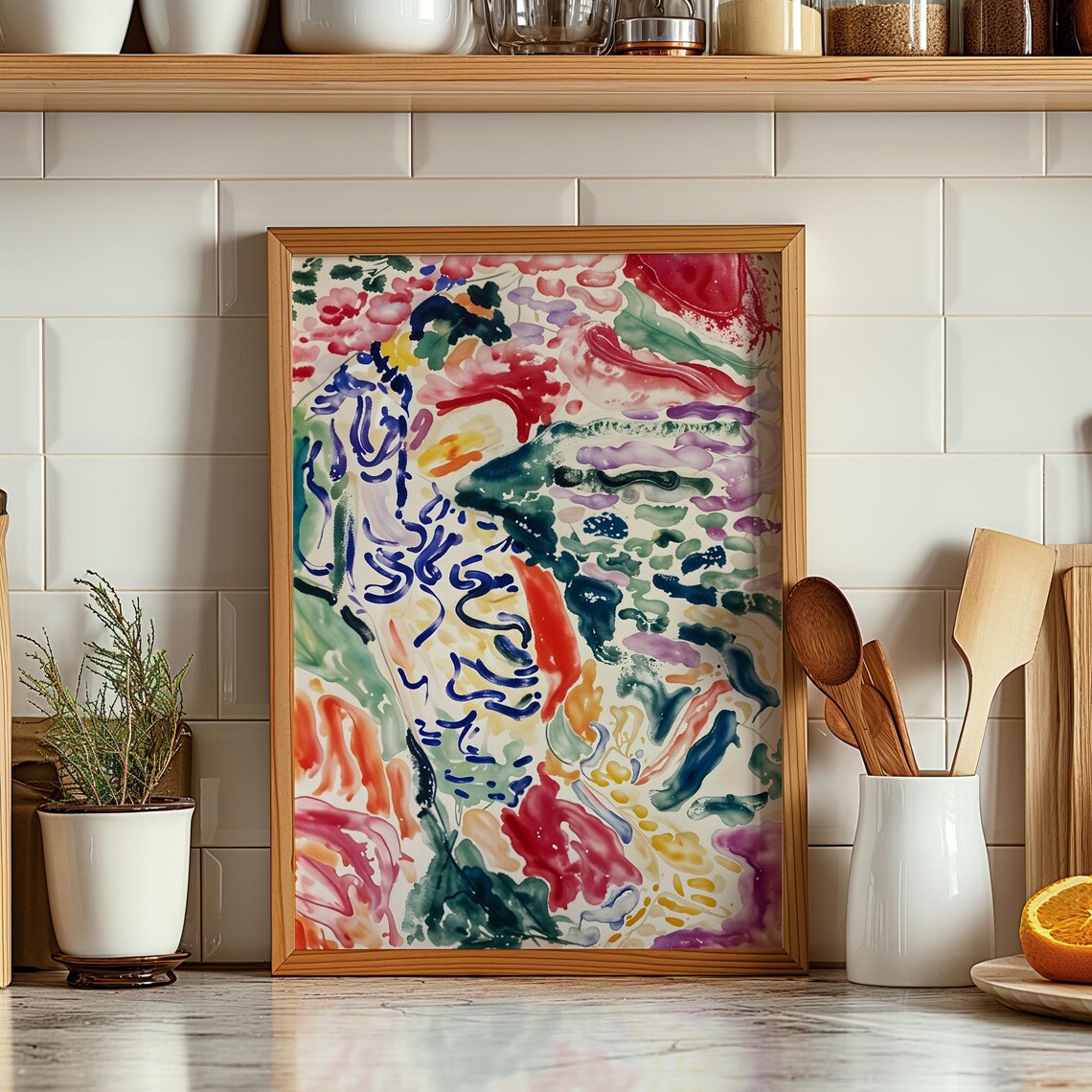 Henri Matisse Style Abstract Watercolor Brushwork Modern Art Poster - Image 3