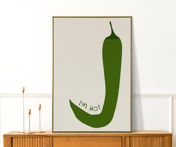 Im Hot Chili Prints Modern Food Painting Funny Kitchen Wall Art And Canvas Perfect Home Gifts Decor