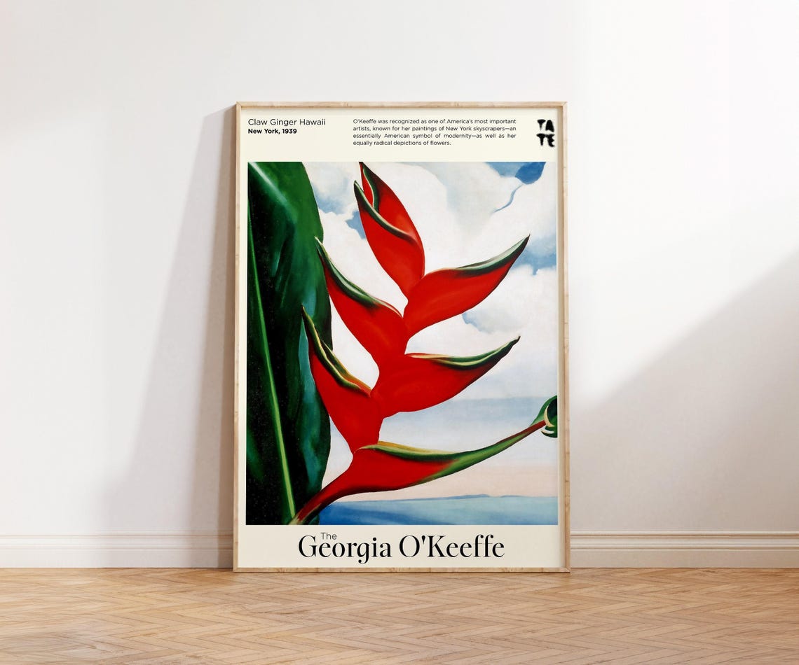 Georgia O'Keeffe Claw Ginger Hawaii 1939 Tropical Flower Art Poster