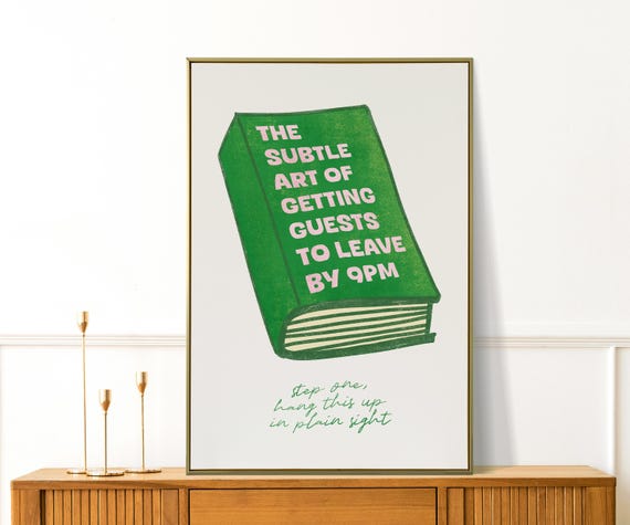 Book Print Funny And Sarcastic Wall Art Trendy Preppy Decor For Living Rooms Dorms Or Apartments Retro Style With A Humorous Quote