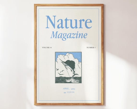 Nature Magazine Cover Poster Retro Fisherman Wall Art Gift For Or Fishing Enthusiast Modern Home Decor