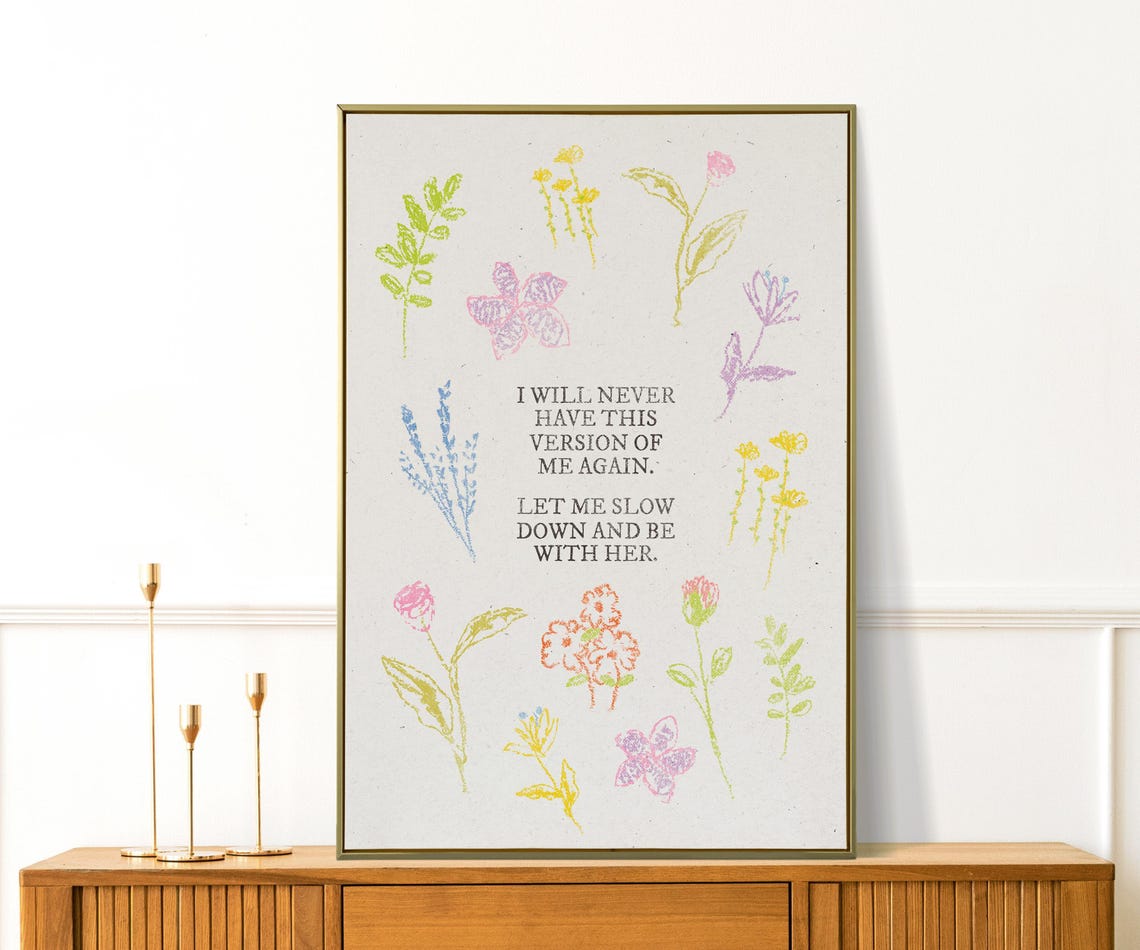 Never Have This Version Of Me Again Pastel Floral Quote Poster
