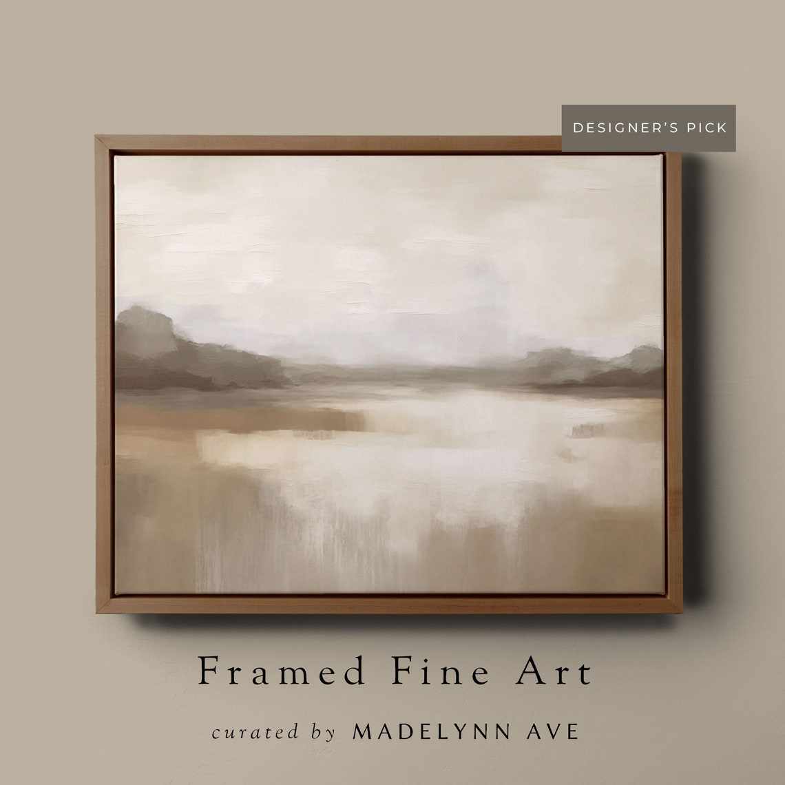 Abstract Sepia Waterscape Misty Horizon Fine Art Wall Poster