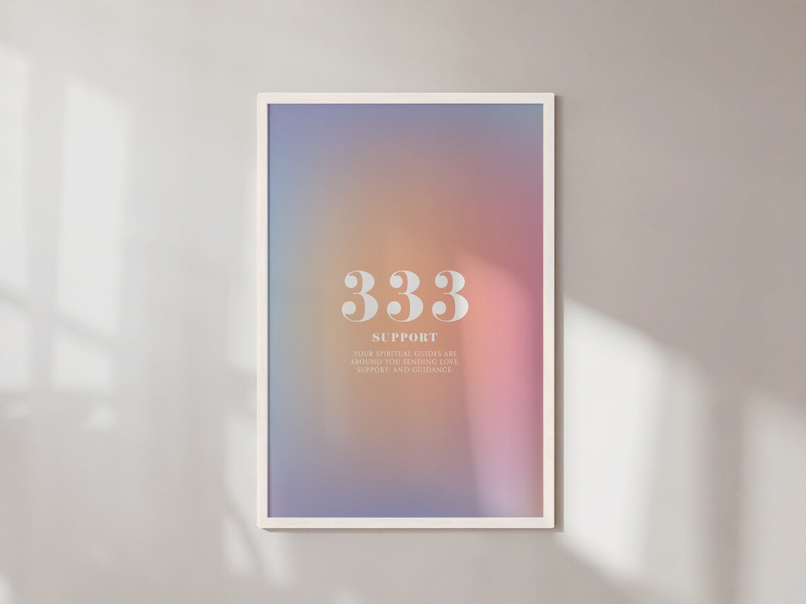 Angel Number 333 Aura Art Print, Gradient Poster - Image 2