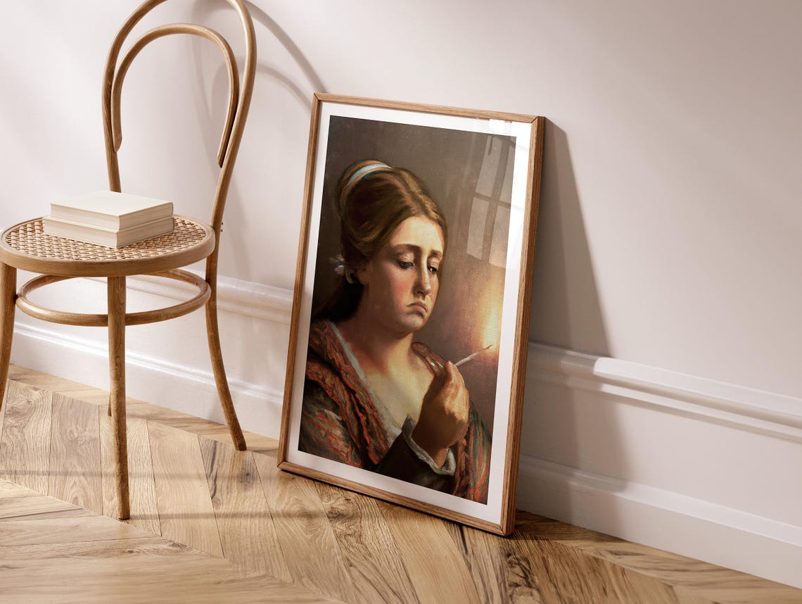 Woman Painting Bathroom Humor Art Print - Image 3