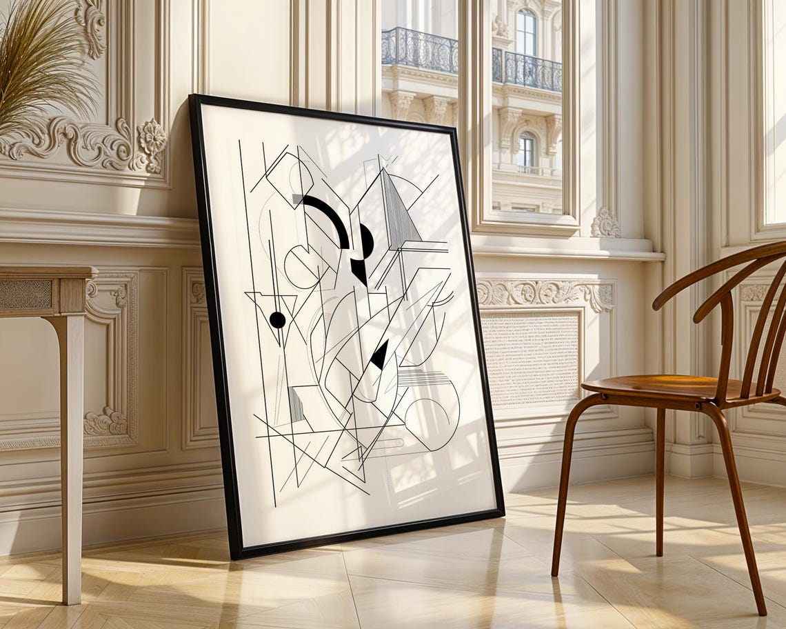 Geometric Abstract Line Art Poster for Modern Office Decor Spaces - Image 3