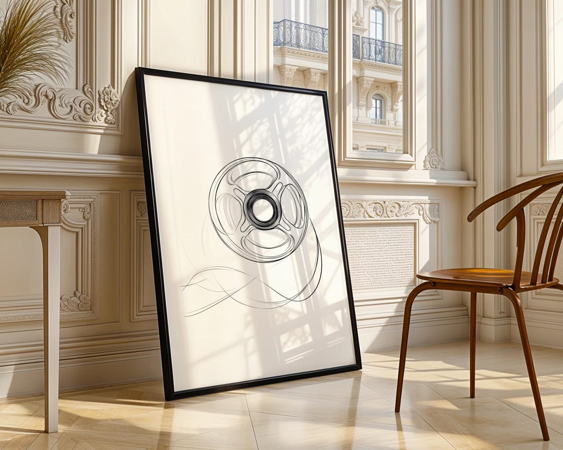 Abstract Black Coiled Line Sphere Modern Minimalist Artwork Poster - Image 3