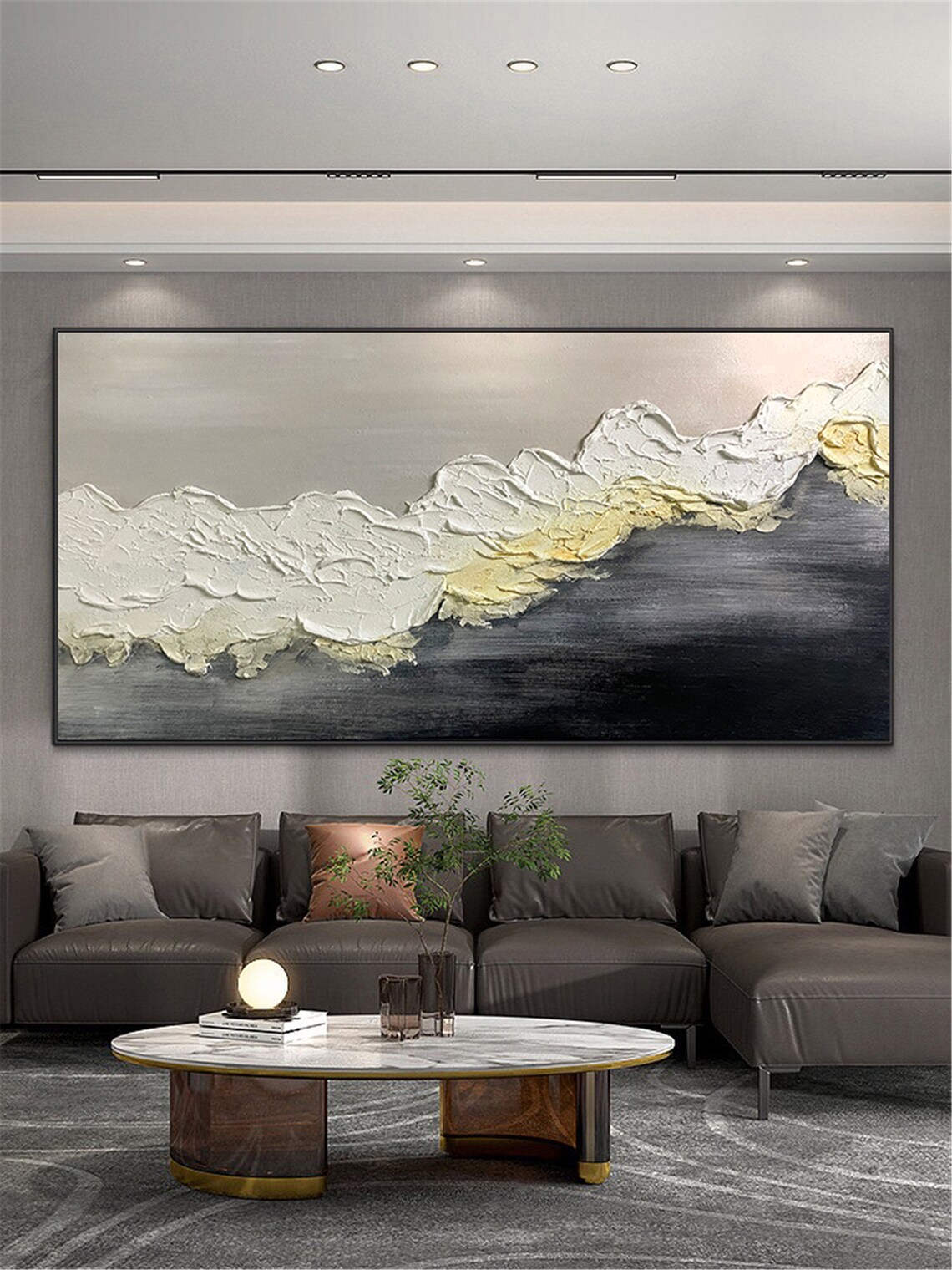 White Foam Wave Cresting Over Dark Sea Textured Ocean Wall Art Poster - Image 4