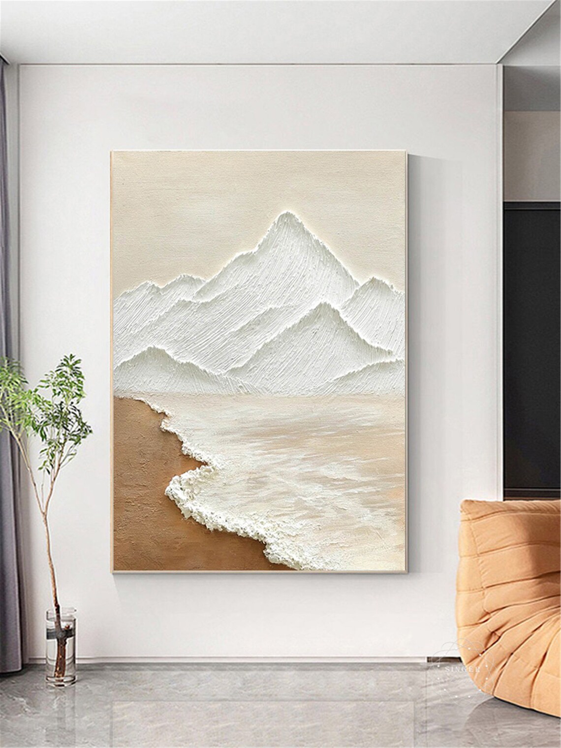 Christmas Mountains Abstract Wall Art Poster Print - Image 2