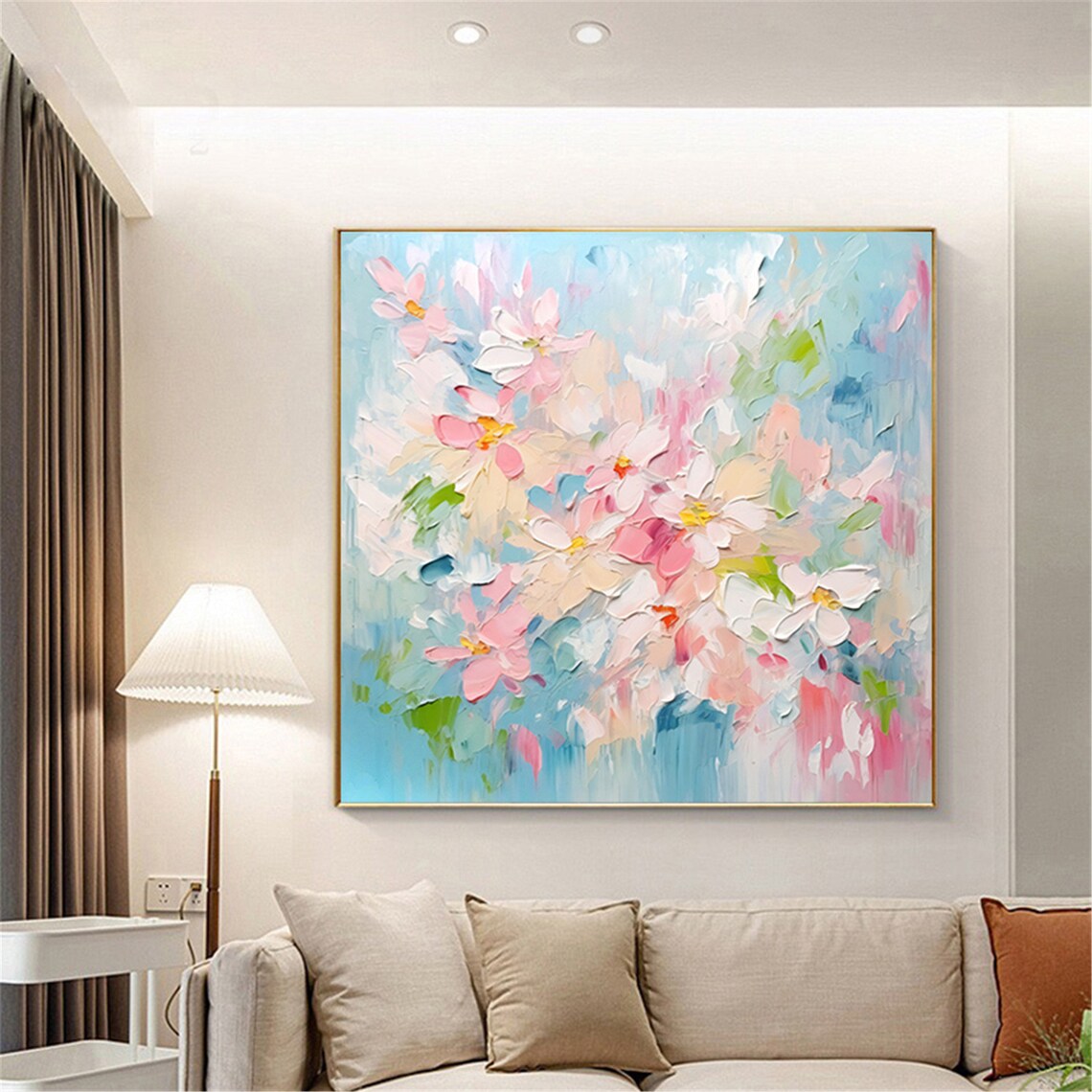 Personalized Abstract Flower Acrylic Art Print, Pink Floral - Image 4
