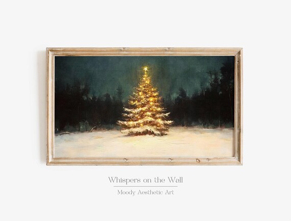Nostalgic Christmas Tree Holiday Wall Art Print