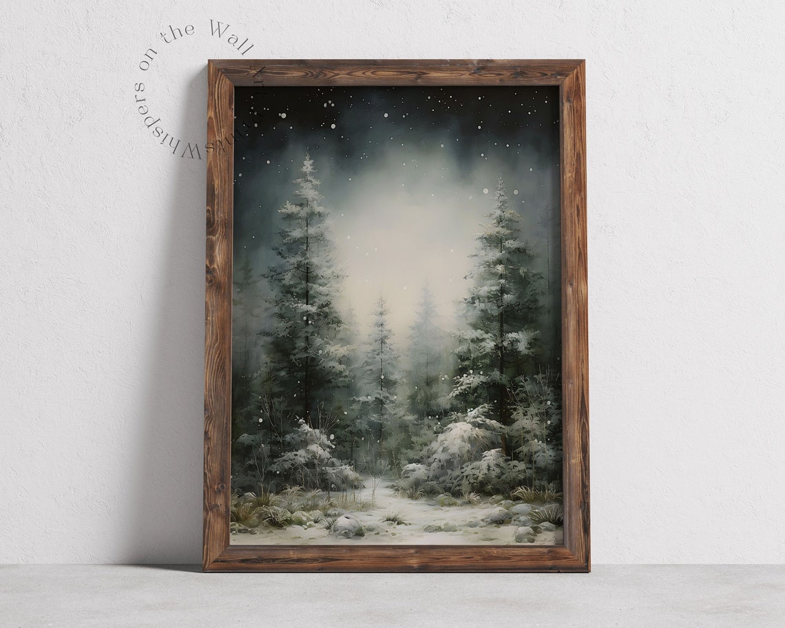 Winter Solstice Morning Coffee and Book Cozy Dark Moody Wall Poster - Image 3