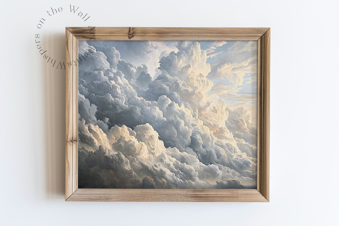 Moody Cloud Painting, Minimalist Nature Art Print - Image 3