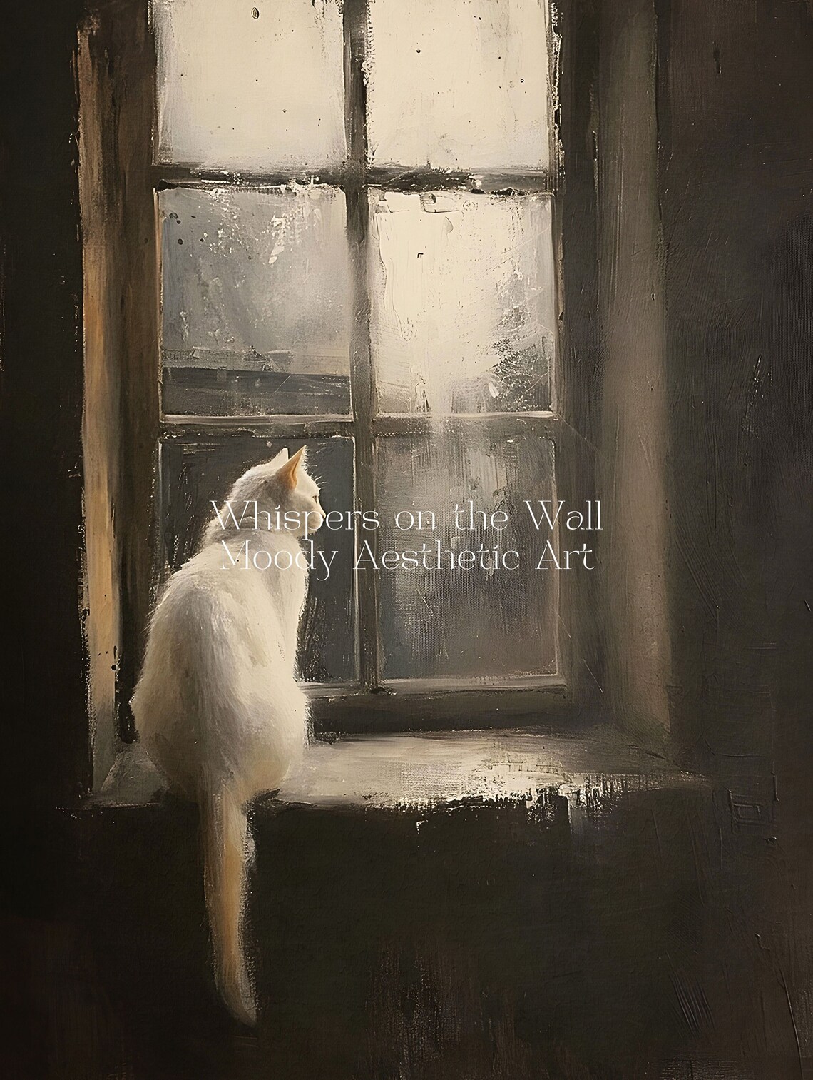 Cat Art Print, Moody Gothic Dark Academia Decor - Image 4