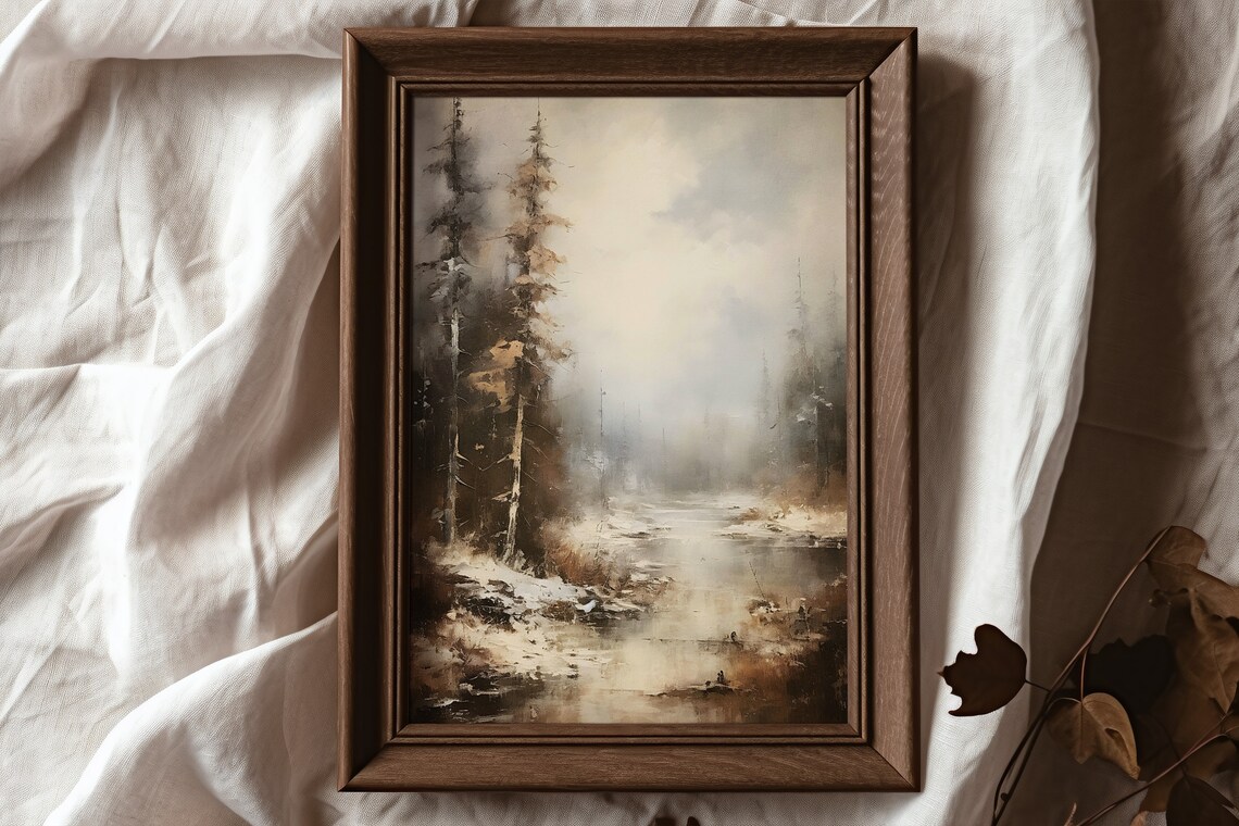 Rustic Winter Landscape Art Print, Nature Scene - Image 6
