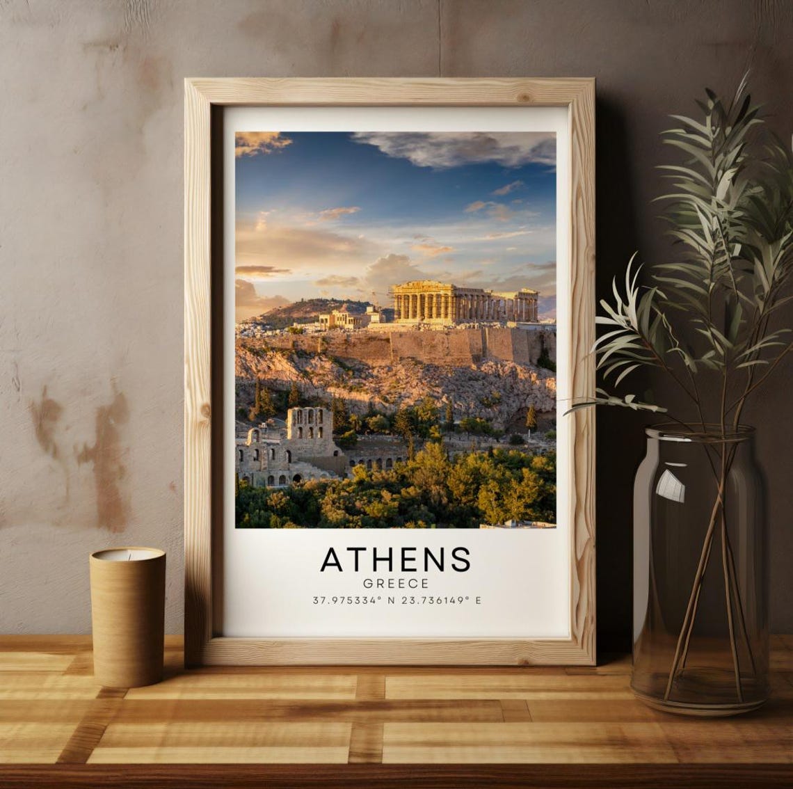 Athens Travel Poster, Acropolis Greece