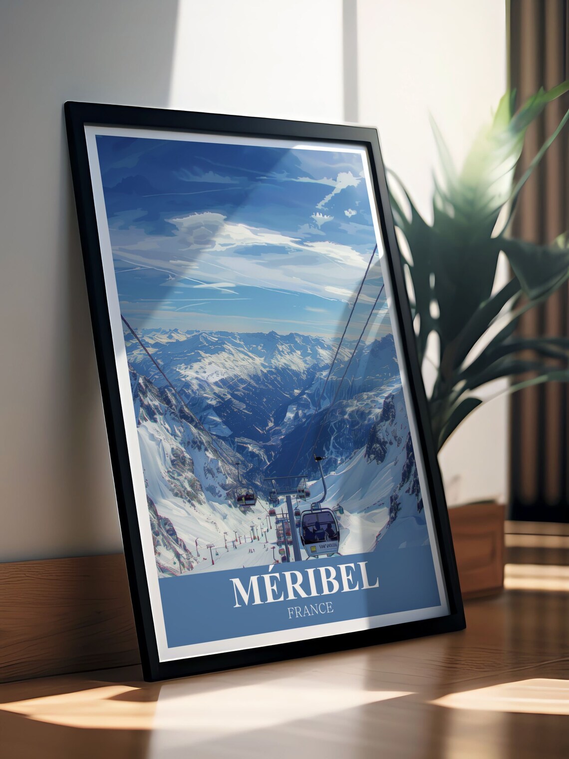 Méribel France Gondola Ride Over Snowy Alpine Peaks View Poster - Image 3