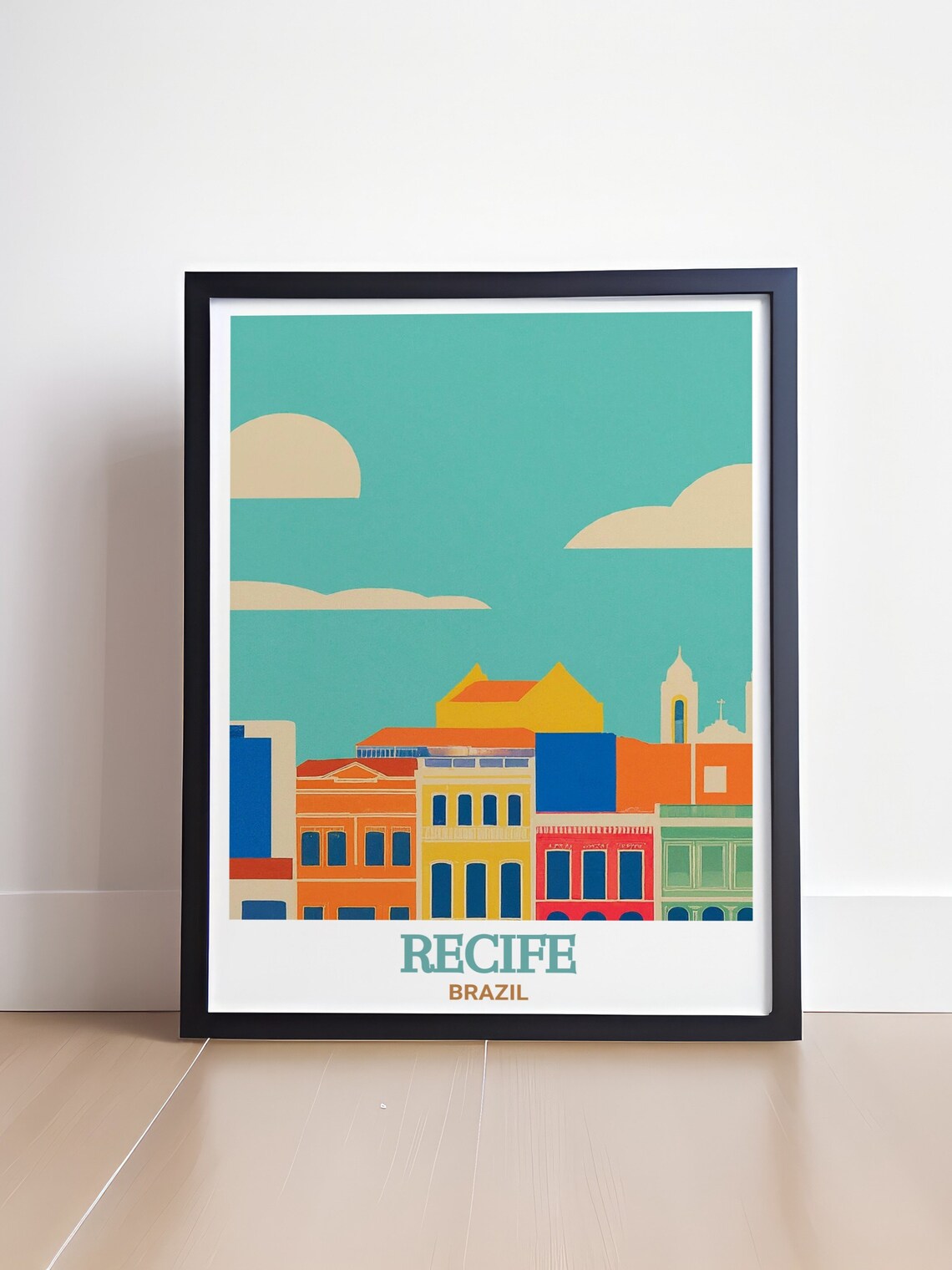 Recife Brazil Recife Antigo Colorful Colonial Buildings Art Poster - Image 4