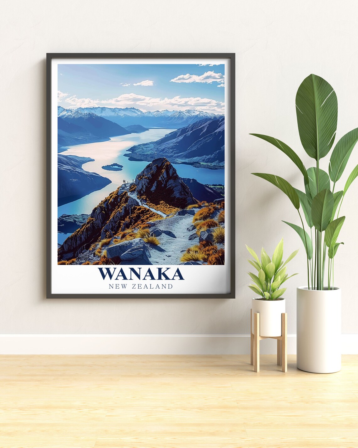 Wanaka and Roys Peak Travel Poster Art Print - Image 2
