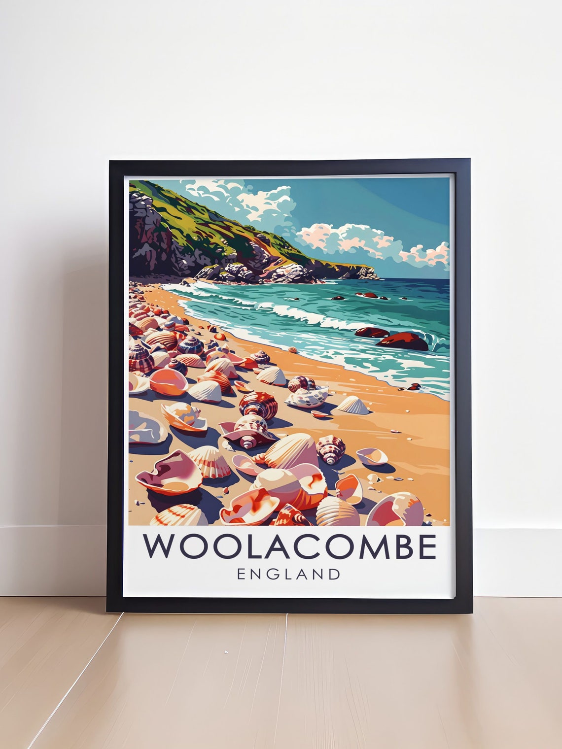 Barricane Beach Seashells on the Sand at Woolacombe England Poster - Image 4