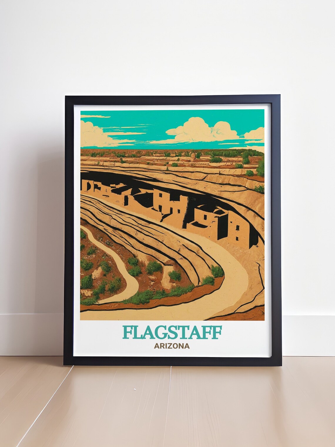 Flagstaff Arizona Walnut Canyon Cliff Dwellings Travel Poster - Image 4