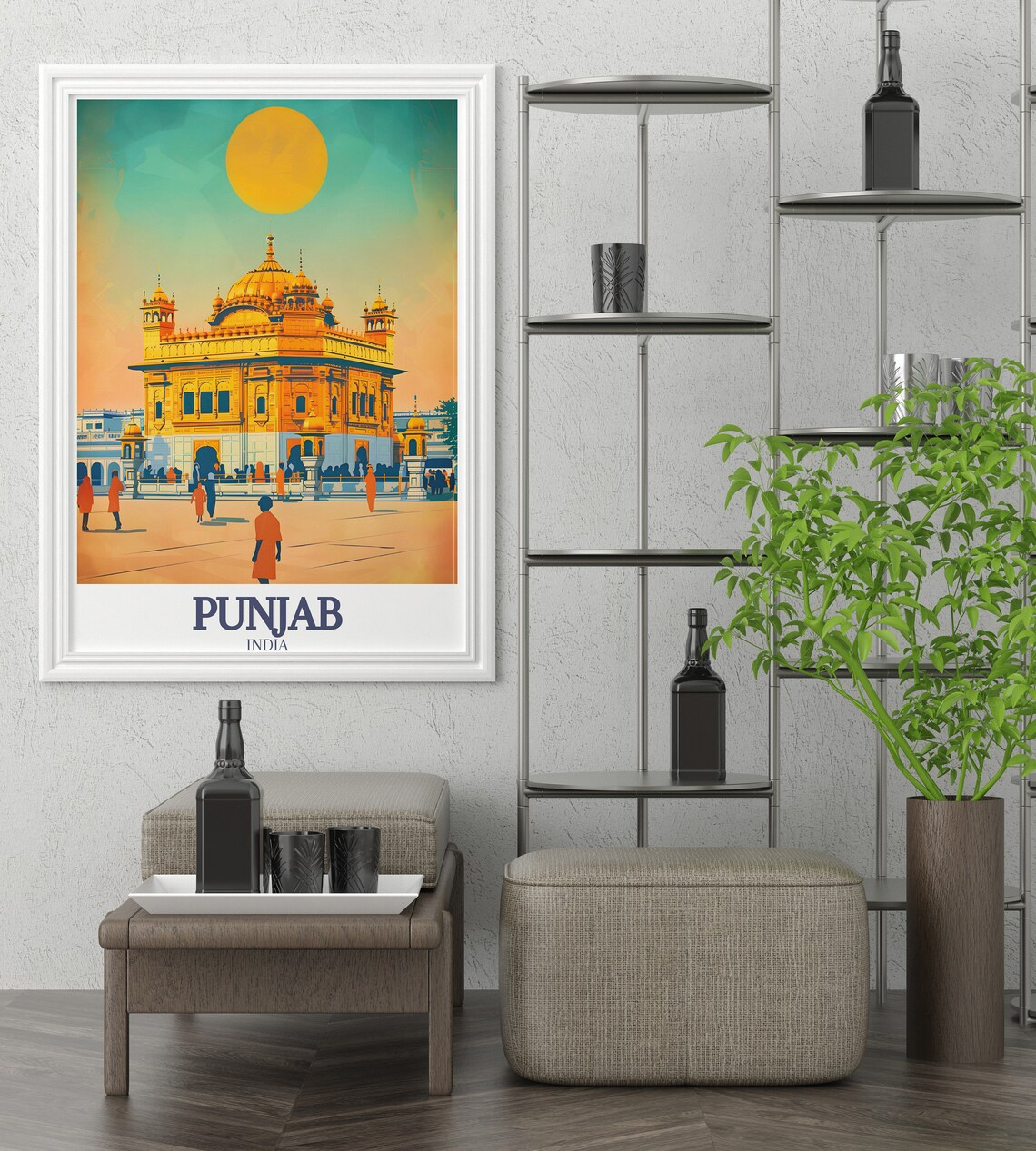 Golden Temple Amritsar Shimmering Sunset India Travel Poster - Image 3
