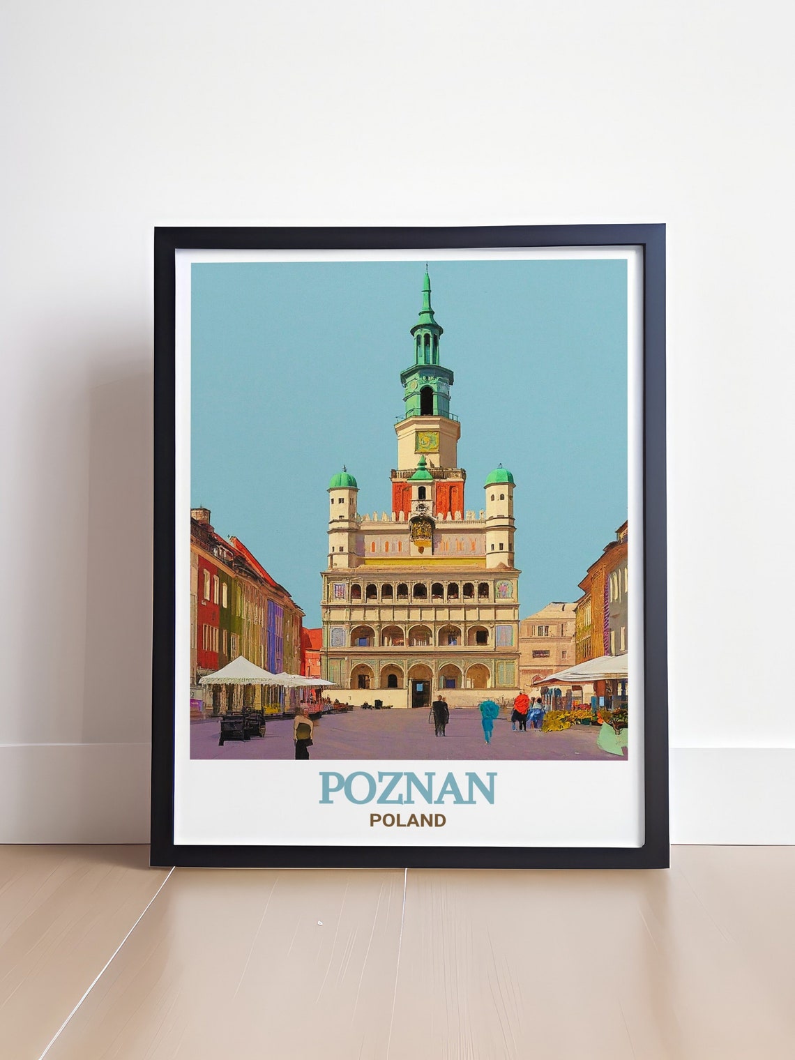 Poznan Wall Art Pozna Town Hall Travel Poster Pozna Travel Gift Pozna Town Hall Decor Pozna Town Hall Wall Art - Image 4