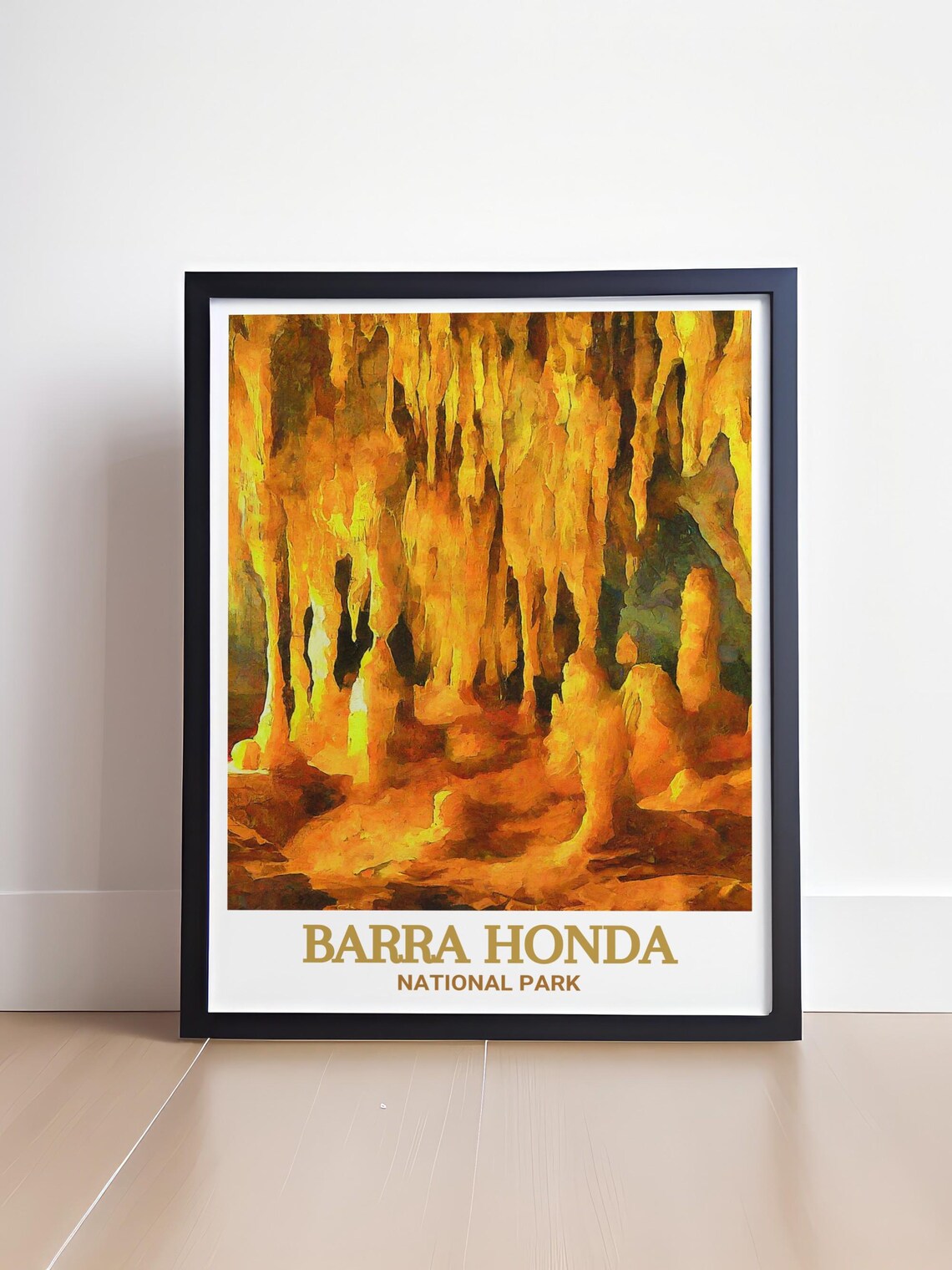 Barra Honda National Park Golden Cave Interior Stalactites Poster - Image 4