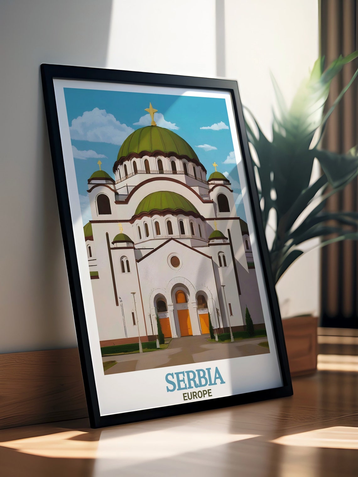 Serbia Travel Print St Sava Temple Travel Posters And Art Prints Serbia Posters And St Sava Temple Decor Serbia Gifts - Image 3