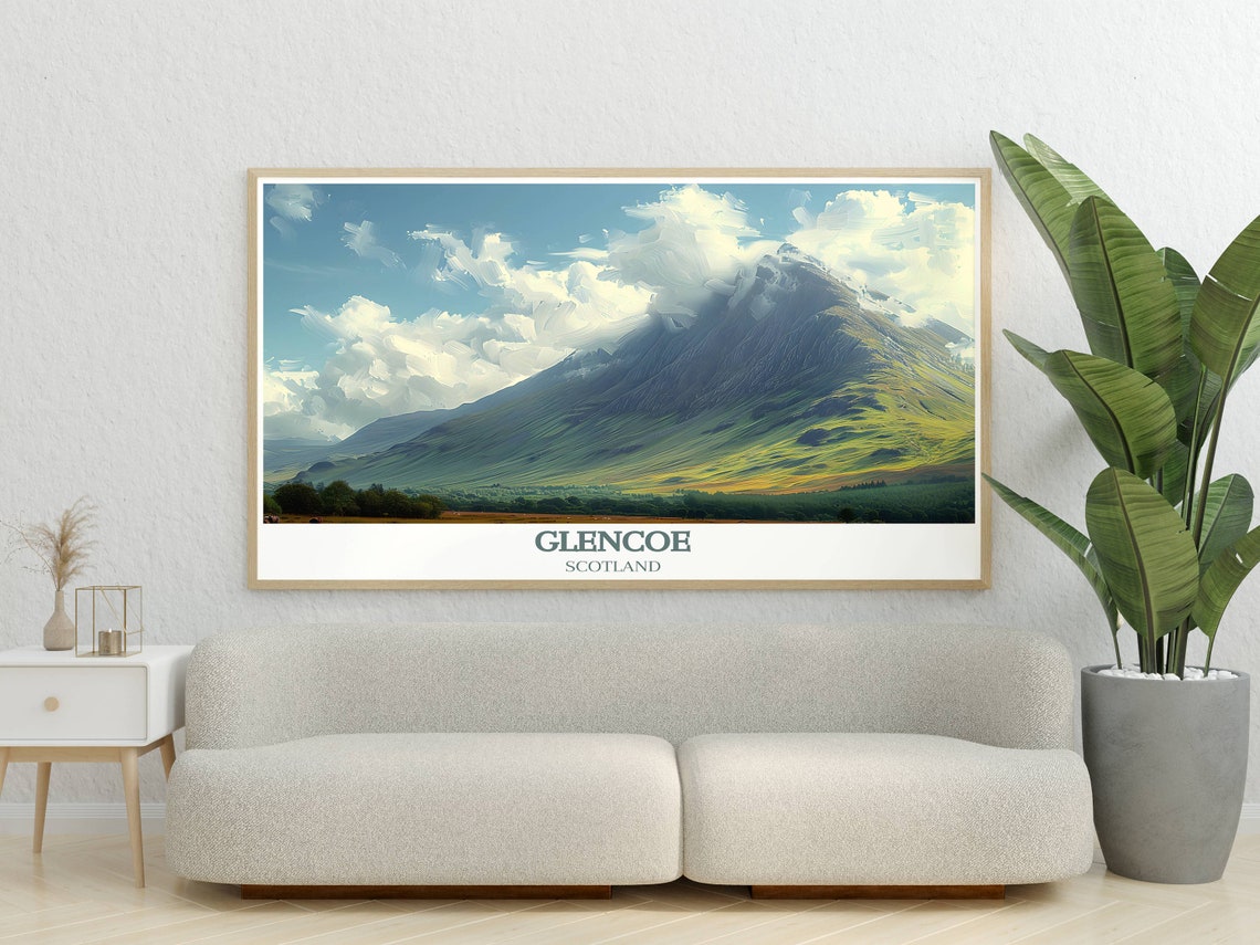 Glencoe Scotland Misty Mountain Peak Cloudscape Travel Poster - Image 4