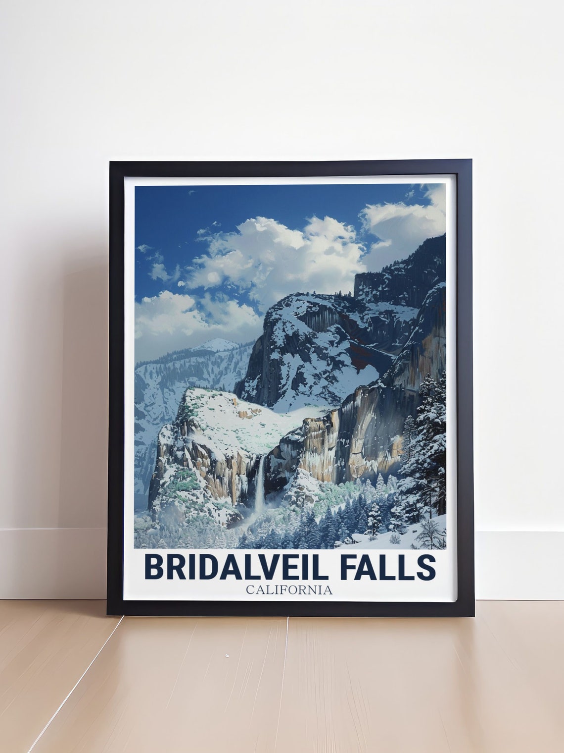 Bridalveil Falls Wall Art Winter Art California Travel Art Bridalveil Falls Winter Travel Poster Bridalveil Falls Winter Poster - Image 4