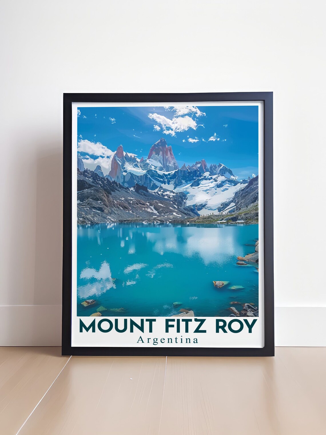 Mount Fitz Roy Turquoise Lake Below Peak Patagonia Argentina Travel Poster - Image 4