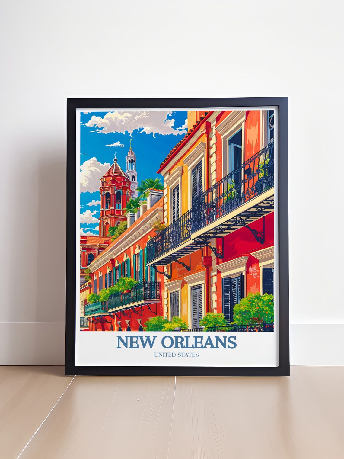 New Orleans United States Travel Poster Colorful French Quarter - Image 4
