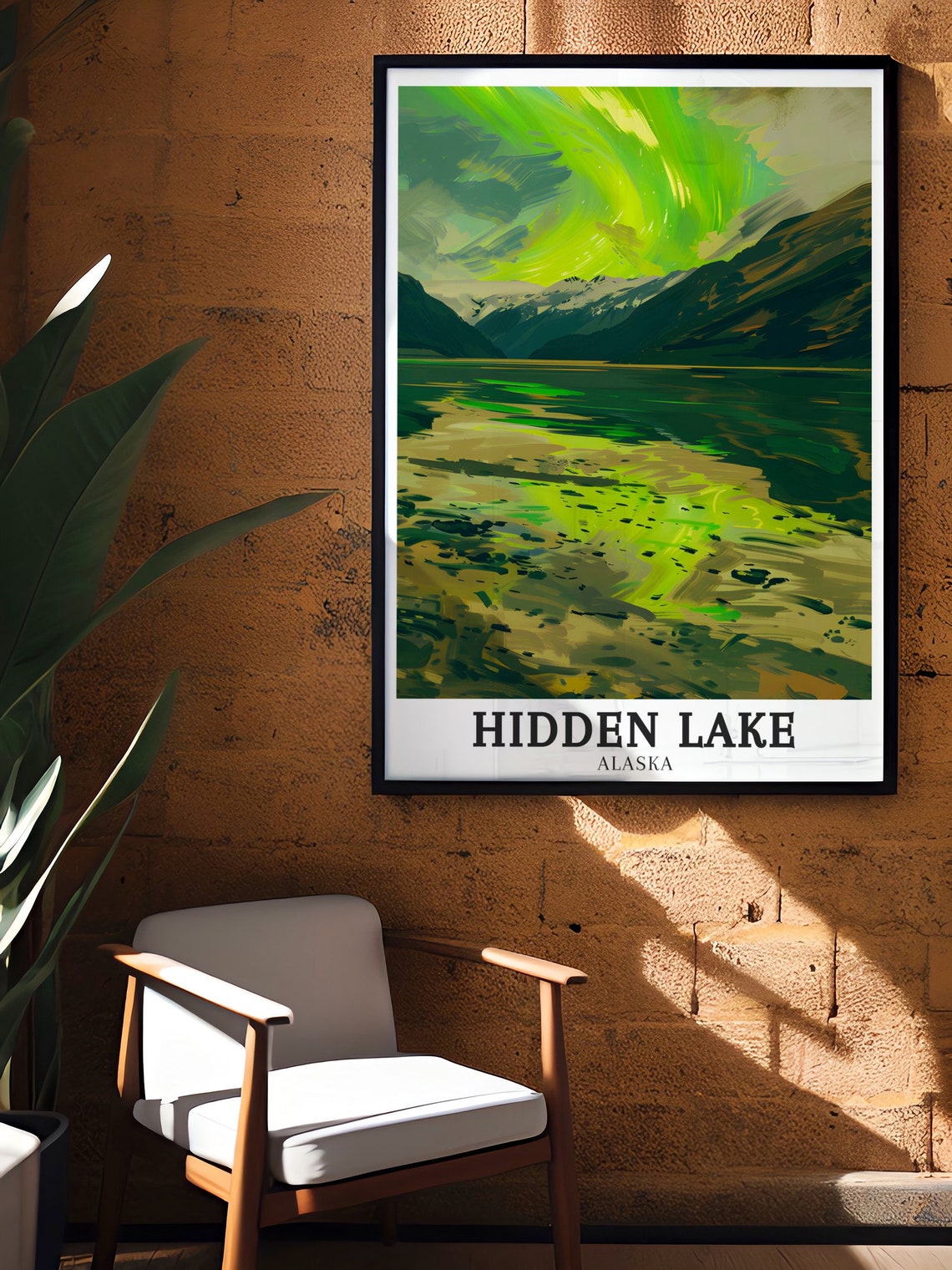 Hidden Lake Travel Art Kenai Fjords And Northern Lights Decor Kenai Fjords National Park Gift Hidden Lake Poster - Image 2