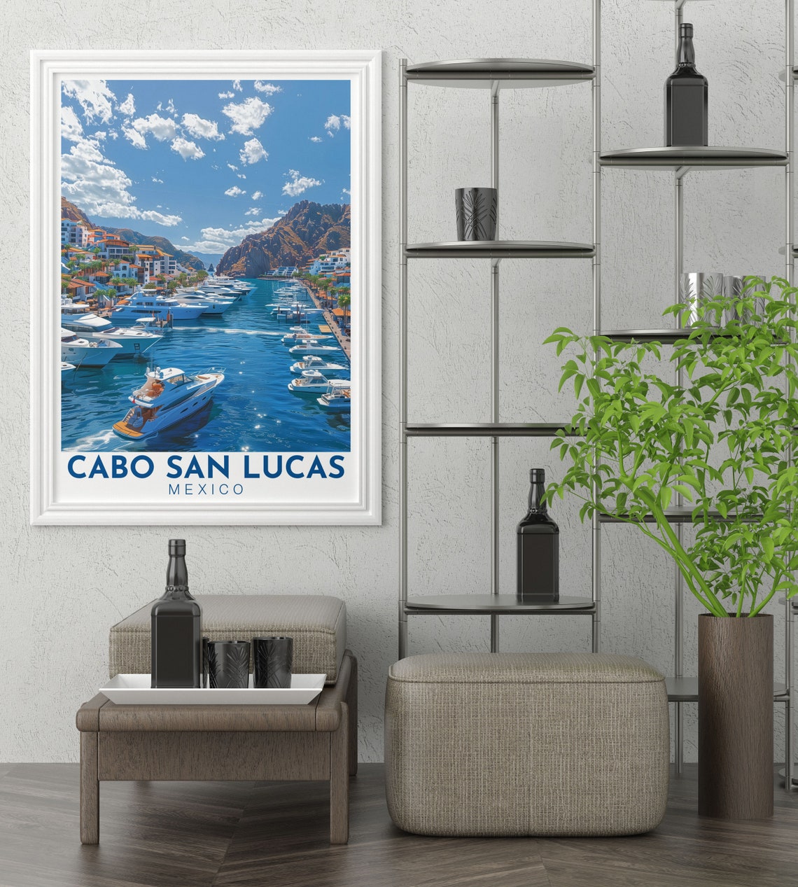 Cabo San Lucas Mexico Marina Yachts Coastal Baja Travel Poster - Image 3