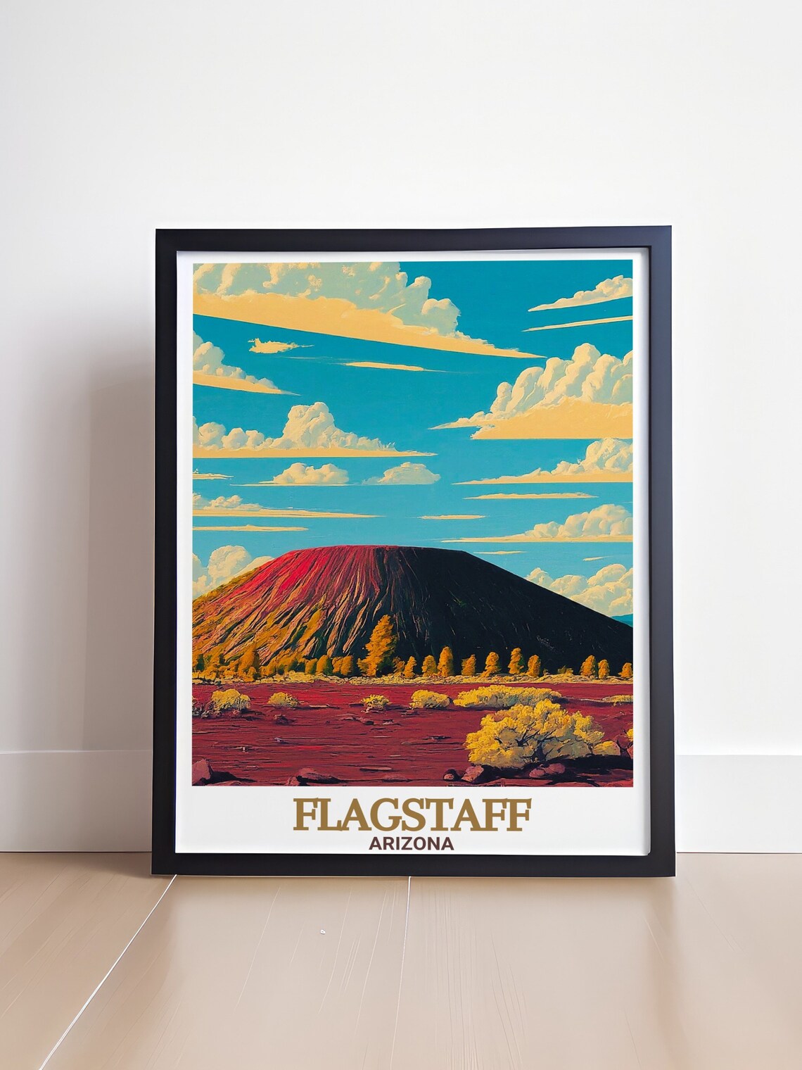 Flagstaff Sunset Crater Volcano Cinder Cone Arizona Travel Poster - Image 4