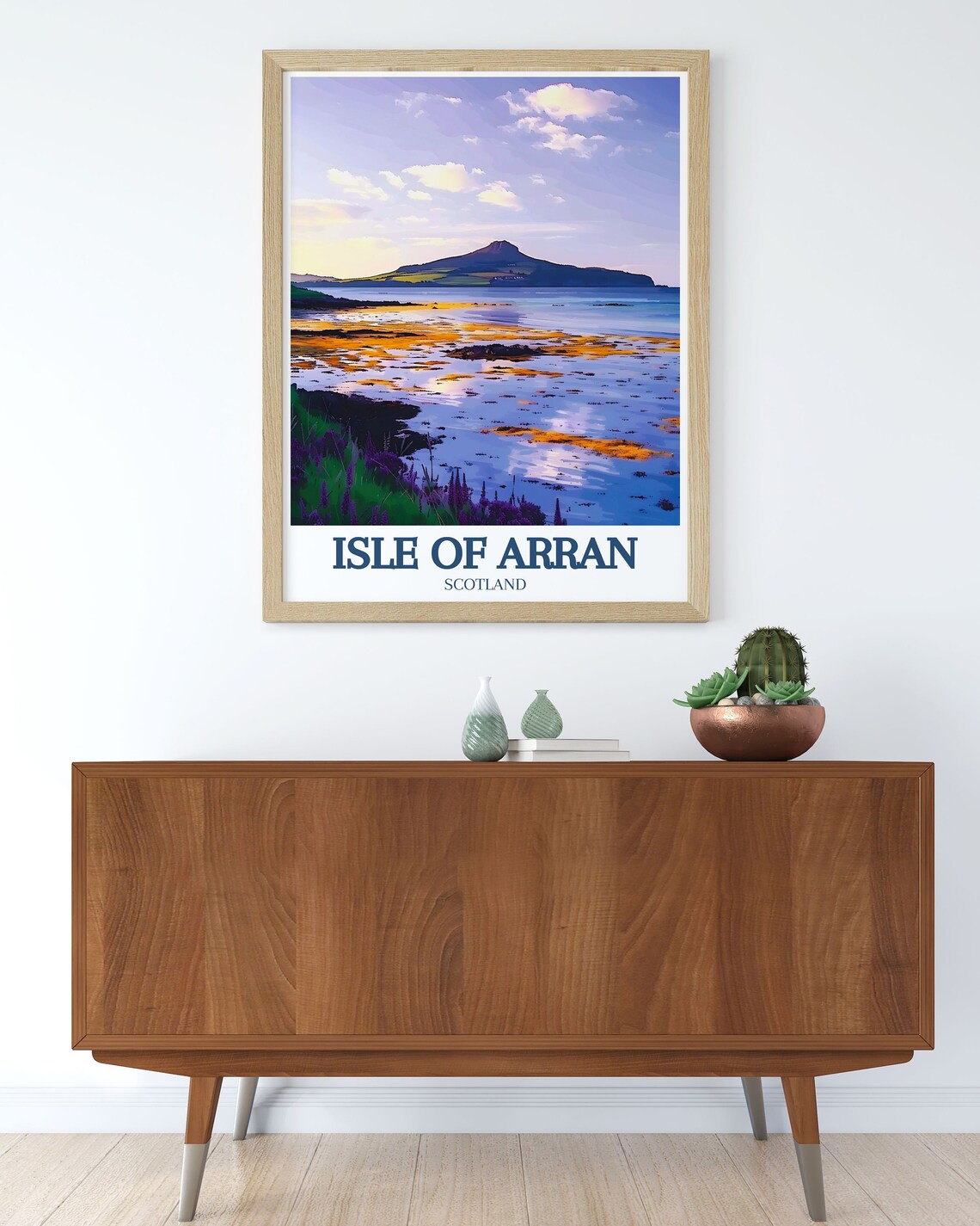 Isle of Arran Holy Isle Sunset Shoreline Scotland Travel Poster - Image 2