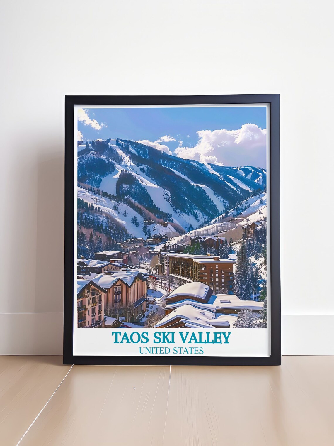 Taos Ski Valley New Mexico Snowy Mountain Village Winter Travel Poster - Image 4