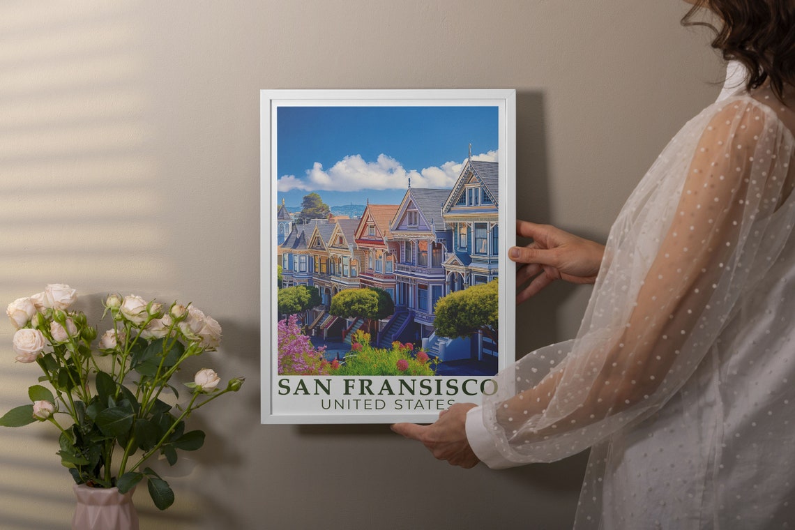 San Francisco Travel Poster The Painted Ladies Poster The Painted Ladies San Francisco Print The Painted Ladies Travel Print - Image 3