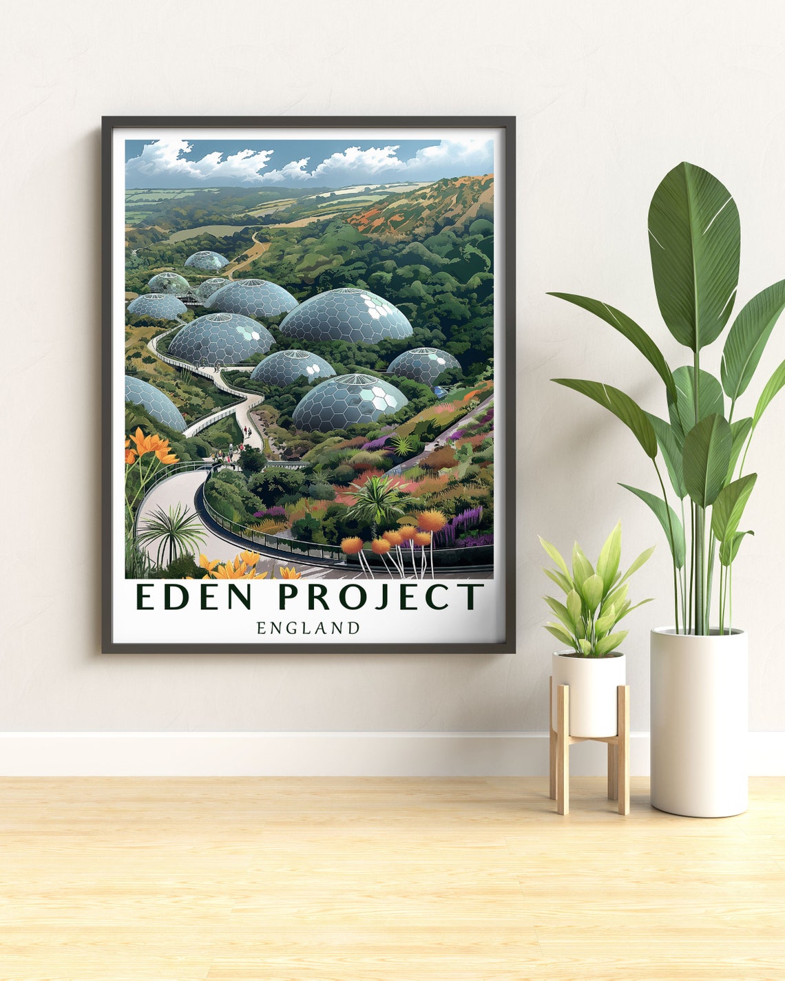 Eden Project Geodesic Domes Cornwall England Travel Art Poster - Image 3