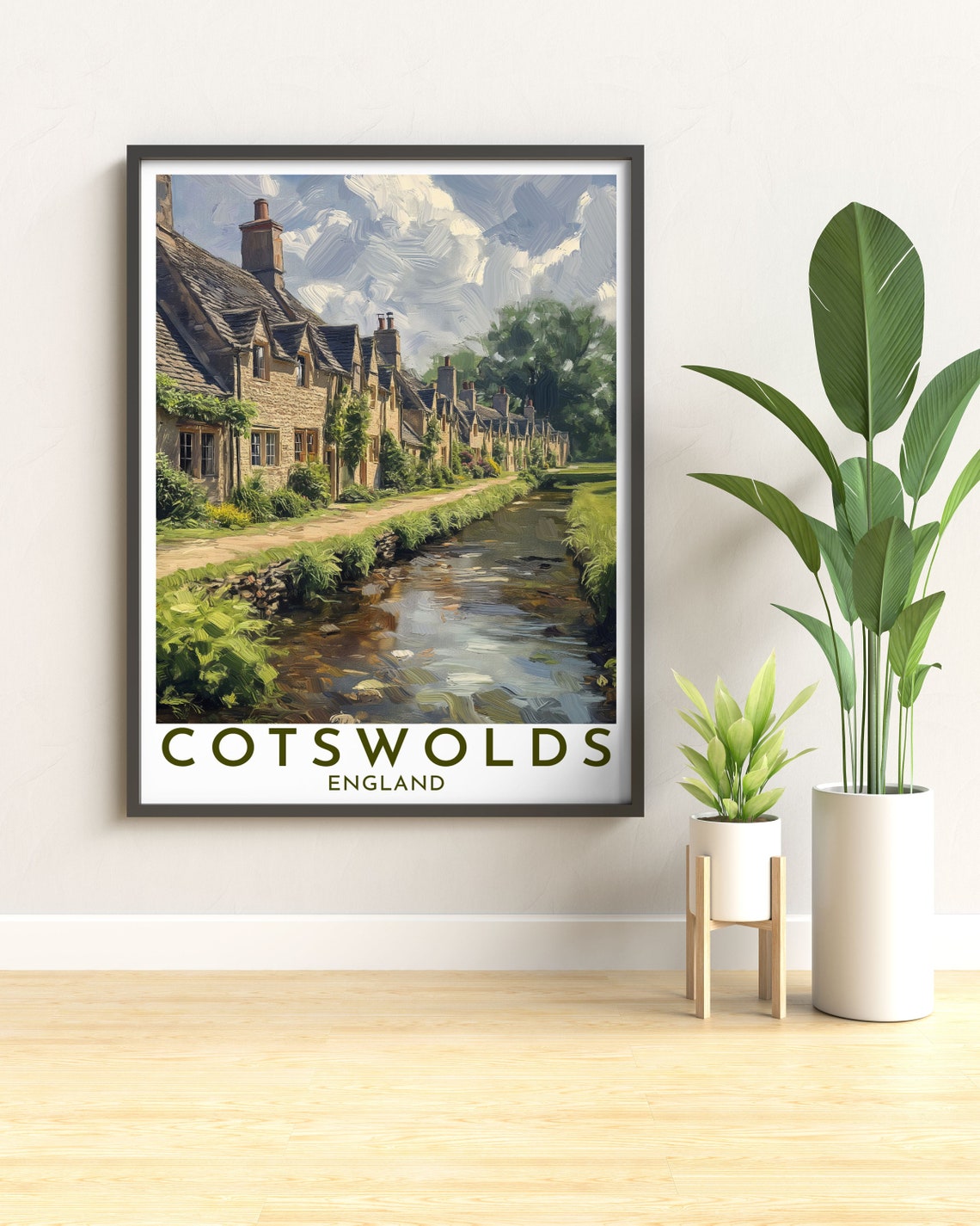 Cotswolds England Arlington Row Bibury Stone Cottages Poster - Image 3