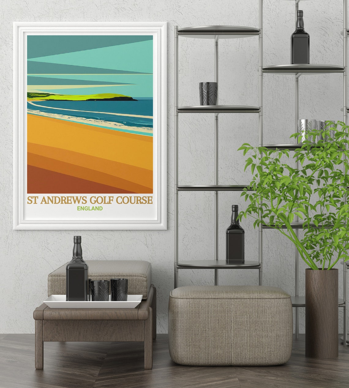 St Andrews Golf Course West Sands Beach Coastline Travel Poster - Image 2