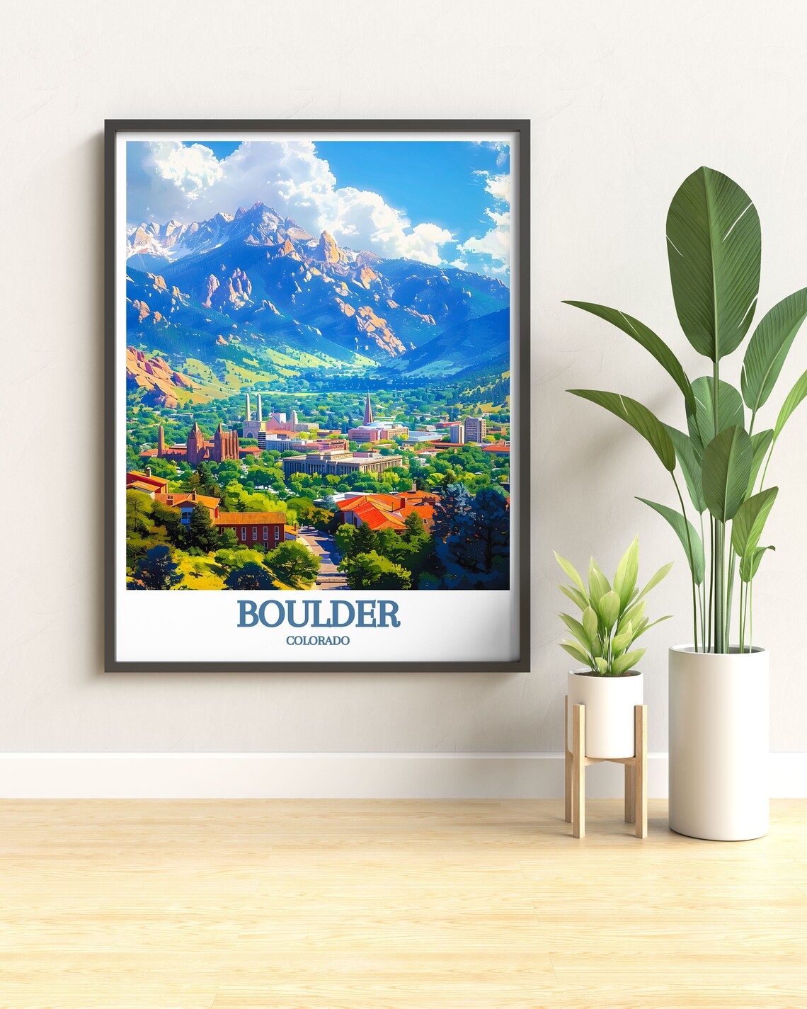 Boulder Colorado Red Rock Towers City Skyline Scenic View Poster - Image 3